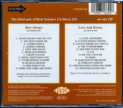 Rick Nelson - Best Always + Love And Kisses (24 tracks) [New CD]