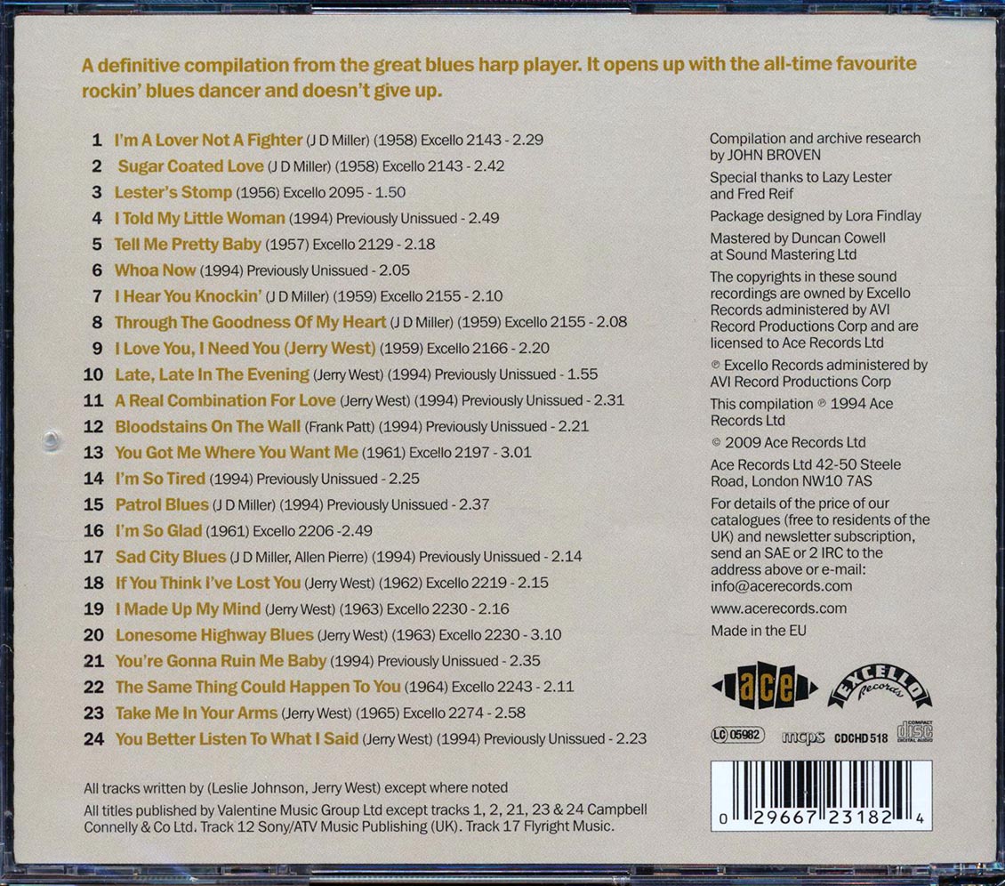 Lazy Lester - I'm A Lover Not A Fighter (24 tracks) [New CD]