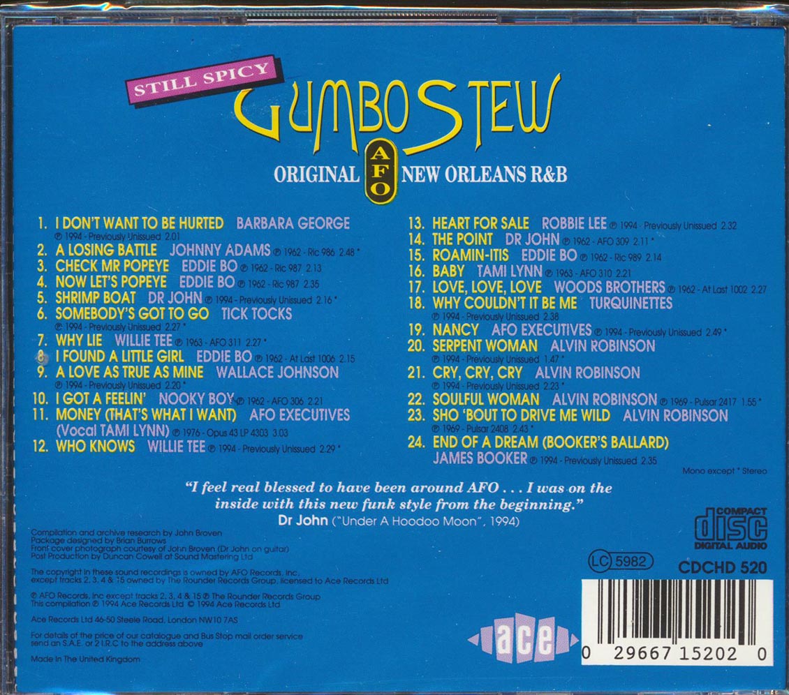 Various - Still Spicy Gumbo Stew: Original AFO New Orleans R & B (24 tracks) [New CD]
