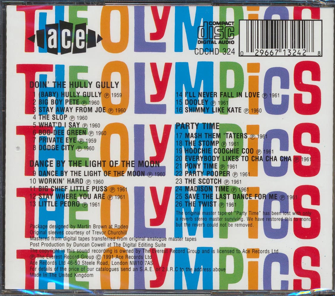 The Olympics - Doin The Hully Gully + Dance By The Light Of The Moon + Party Time (26 tracks) [New CD]