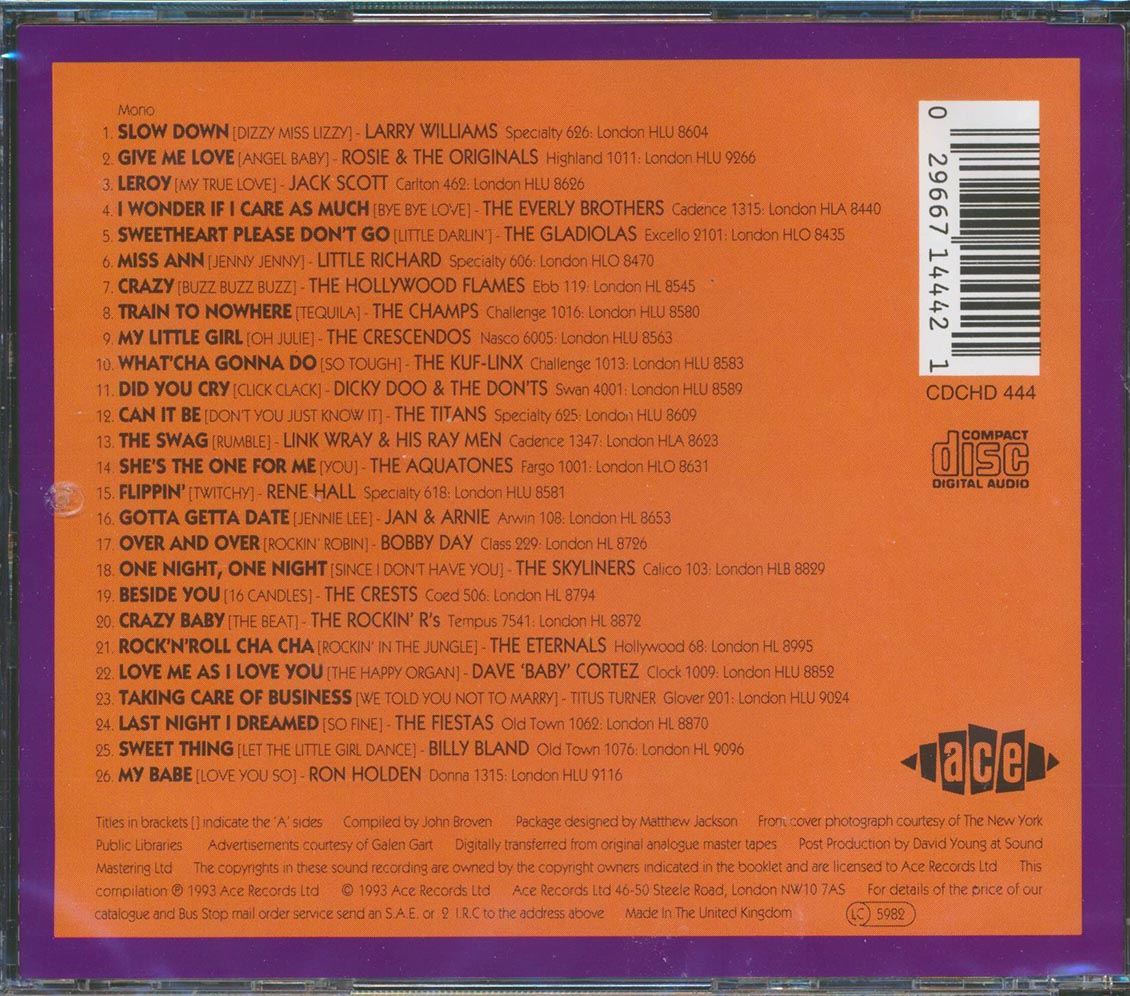 Various - Fabulous Flips: Great B Sides Of The 1950s And 1960s (26 tracks) [New CD]