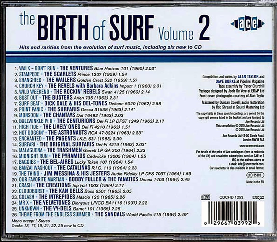 Dick Dale, The Ventures, The Sandals, Etc. - Birth Of Surf Volume 2 (26 tracks) [New CD]