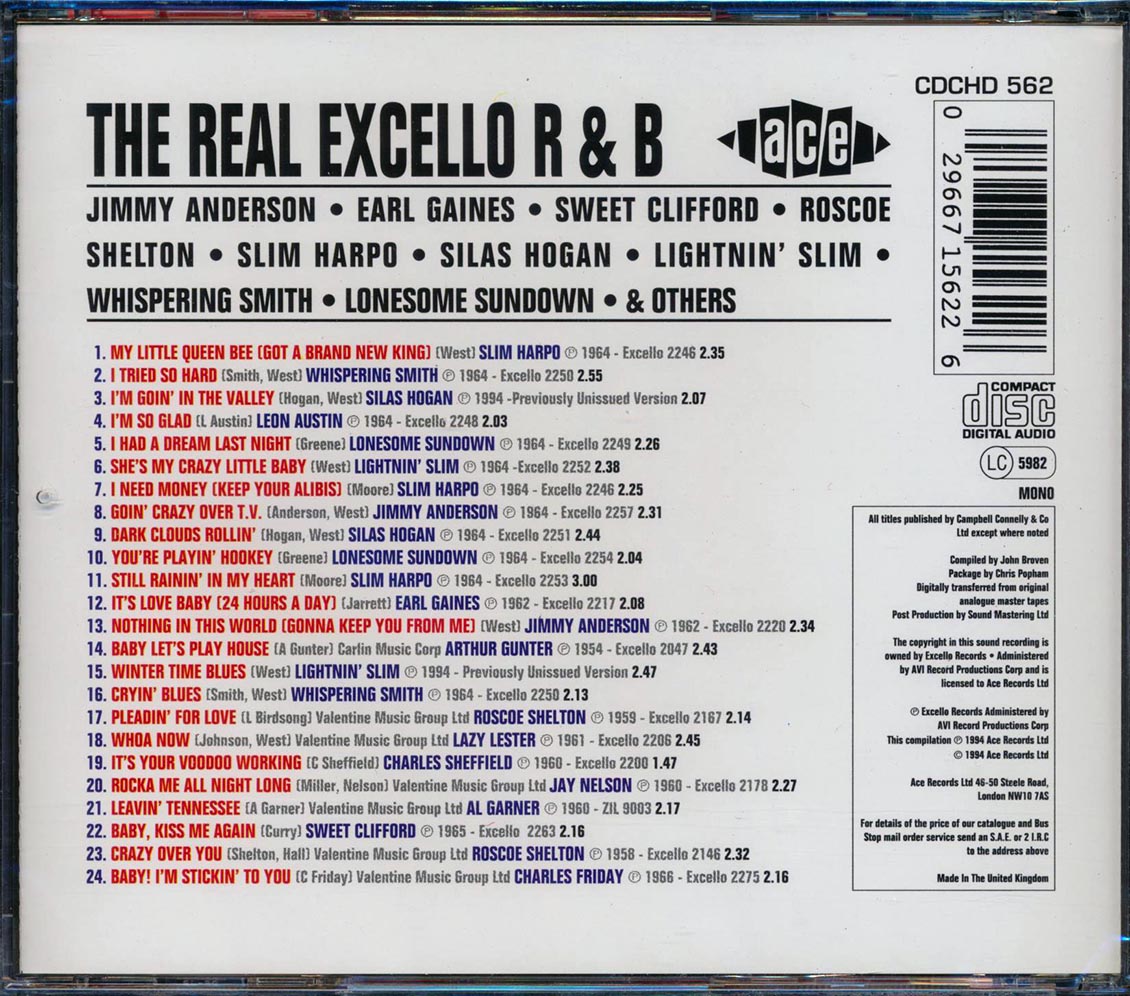 Various - The Real Excello R & B (24 tracks) [New CD]