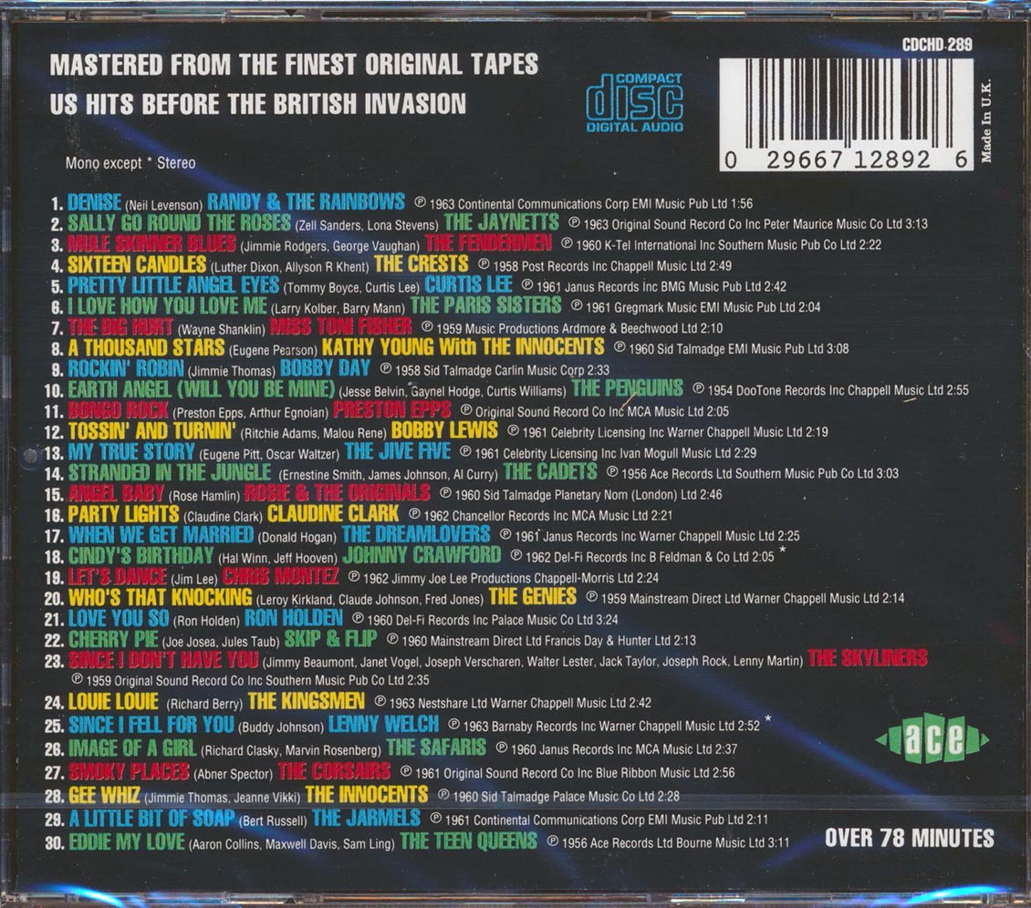 Various - The Golden Age Of American Rock N Roll Volume 1: Hard To Get Hot 100 Hits From 1954-1963 (30 tracks) [New CD]