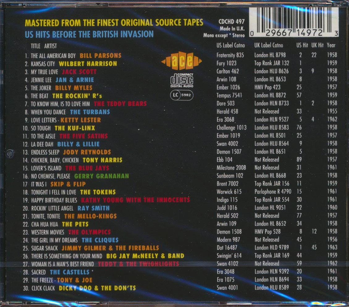 Various - The Golden Age Of American Rock N Roll Volume 3: Hot 100 Hits From 1954-1963 (30 tracks) [New CD]