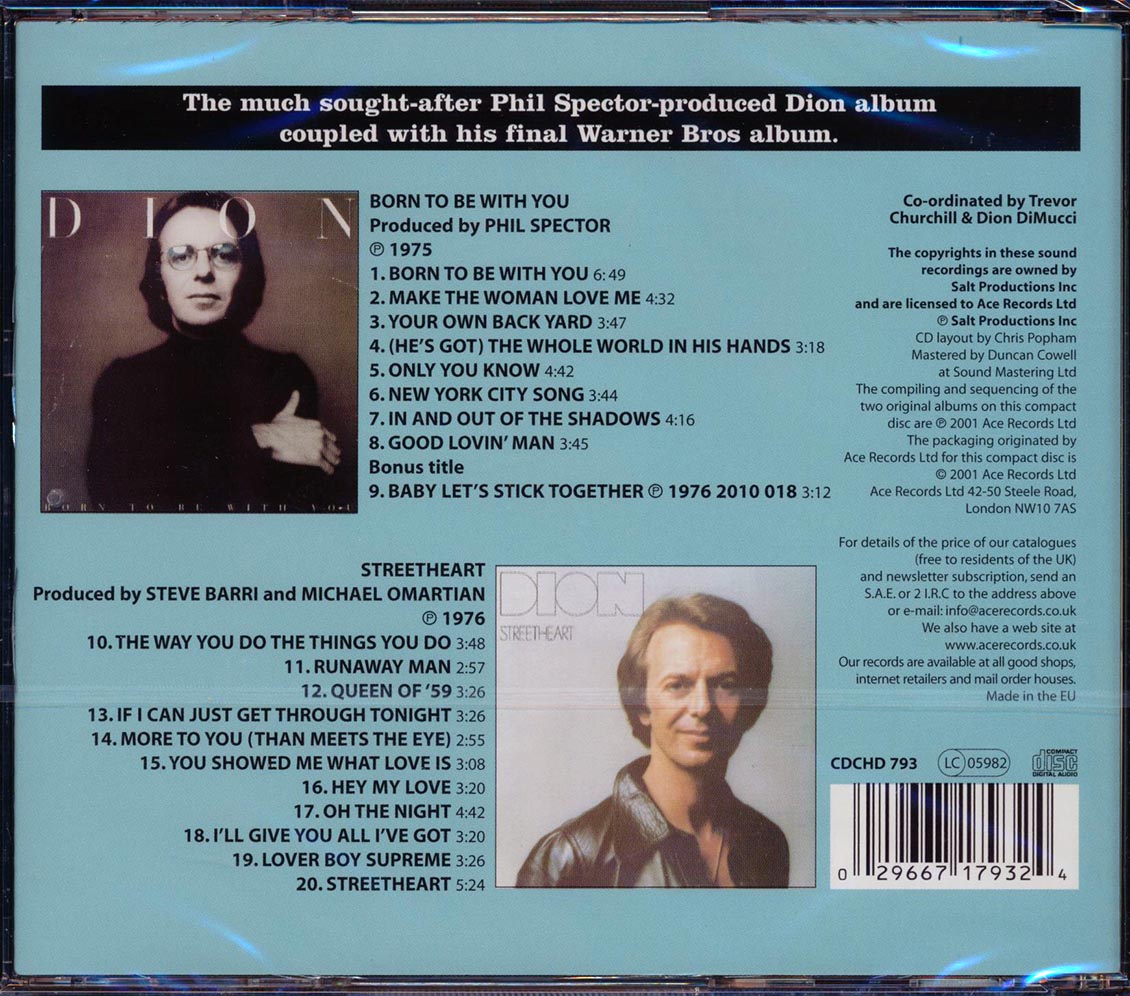 Dion - Born To Be With You + Streetheart (20 tracks) [New CD]