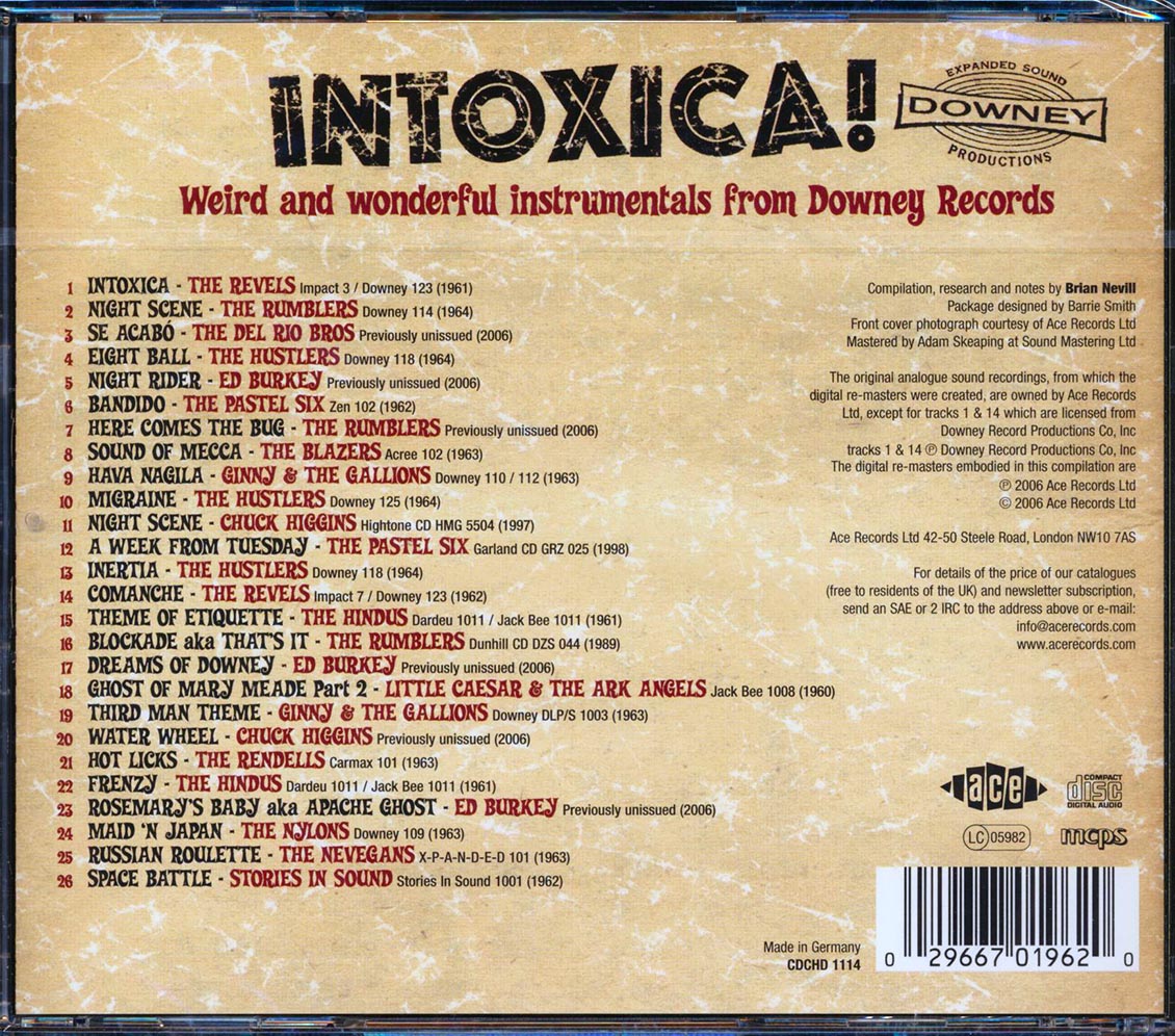 Various - Intoxica: Strange And Sleezy Instrumental Sounds From The SoCal Suburbs (26 tracks) [New CD]