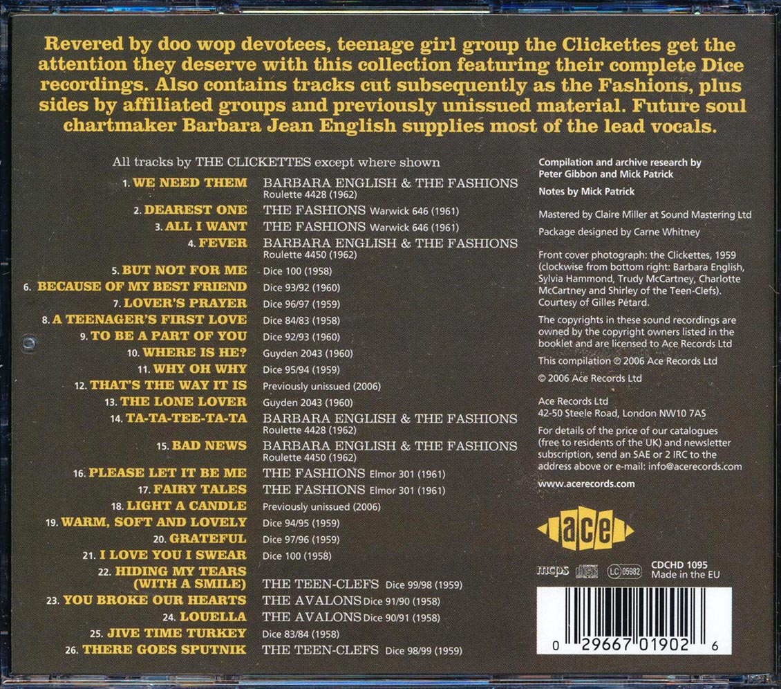 The Clickettes - The Clickettes Meet The Fashions (26 tracks) [New CD]