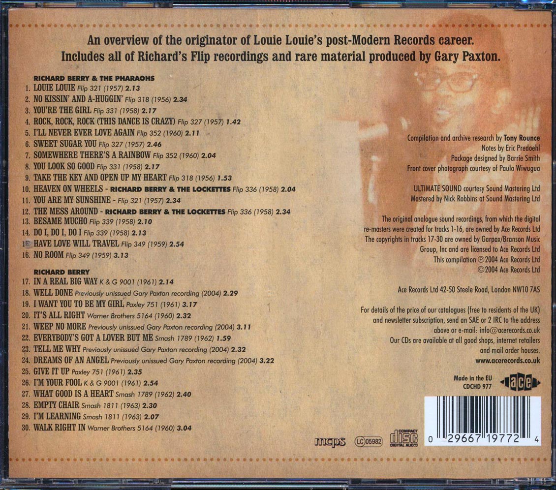Richard Berry - Have Louie Will Travel: The 1956-1962 Recordings (30 tracks) [New CD]
