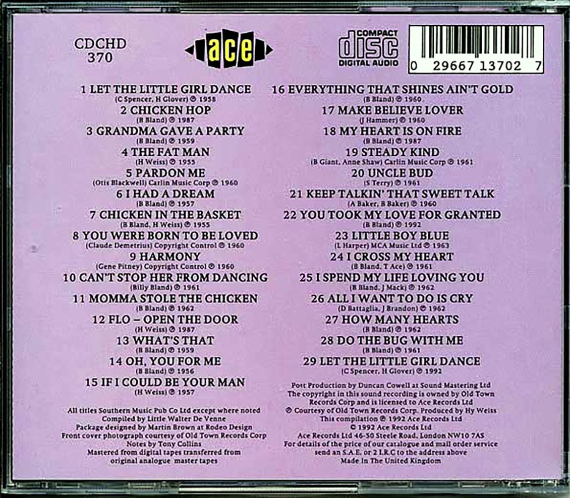 Billy Bland - Let The Little Girl Dance (29 tracks) [New CD]