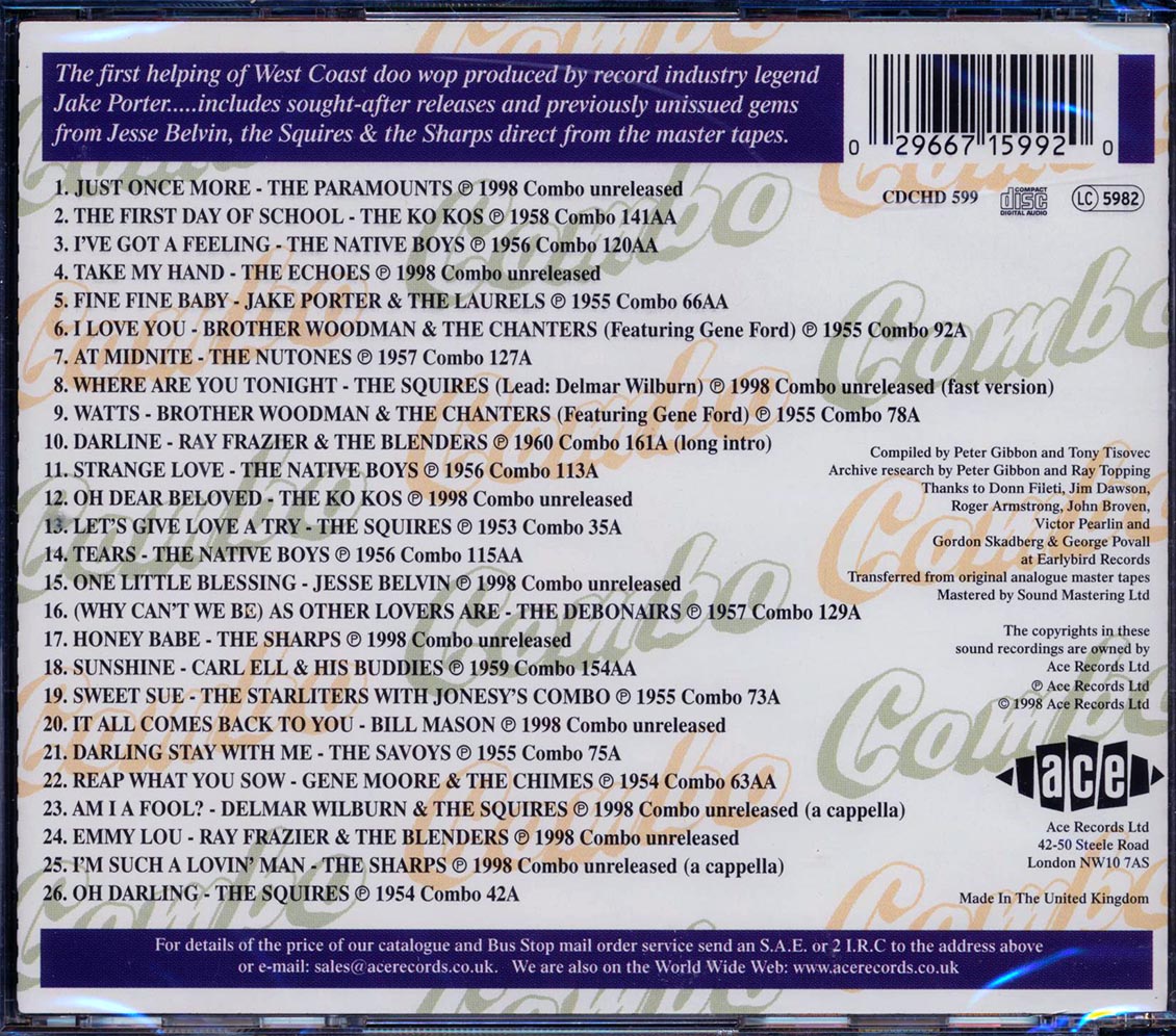 Various - Combo Vocal Groups Volume 1 (26 tracks) [New CD]