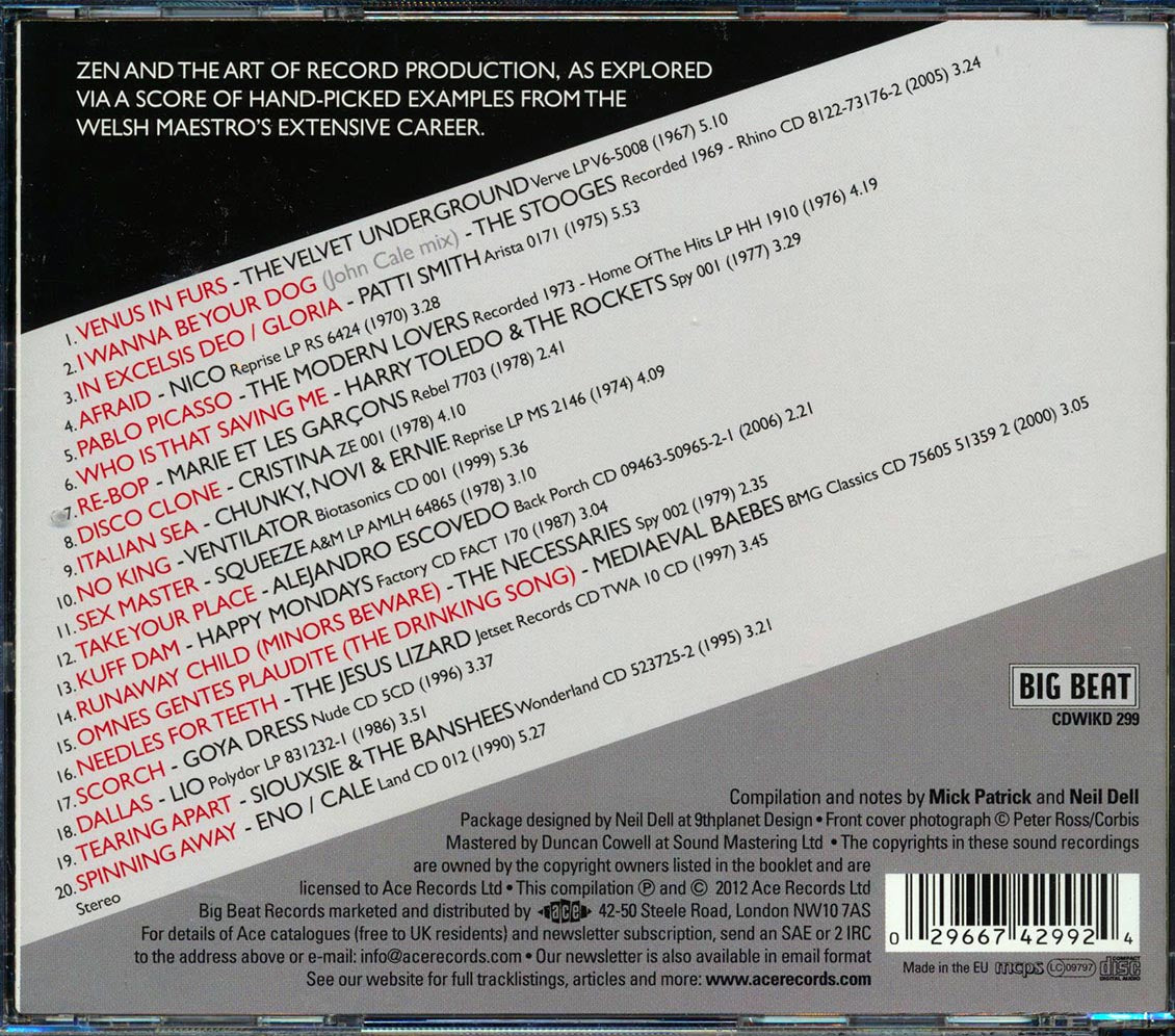 John Cale - Conflict & Catalysis: Productions & Arrangements 1966-2006 (20 tracks) [New CD]