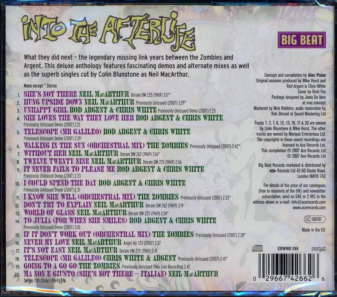 The Zombies - Into The Afterlife (20 tracks) [New CD]