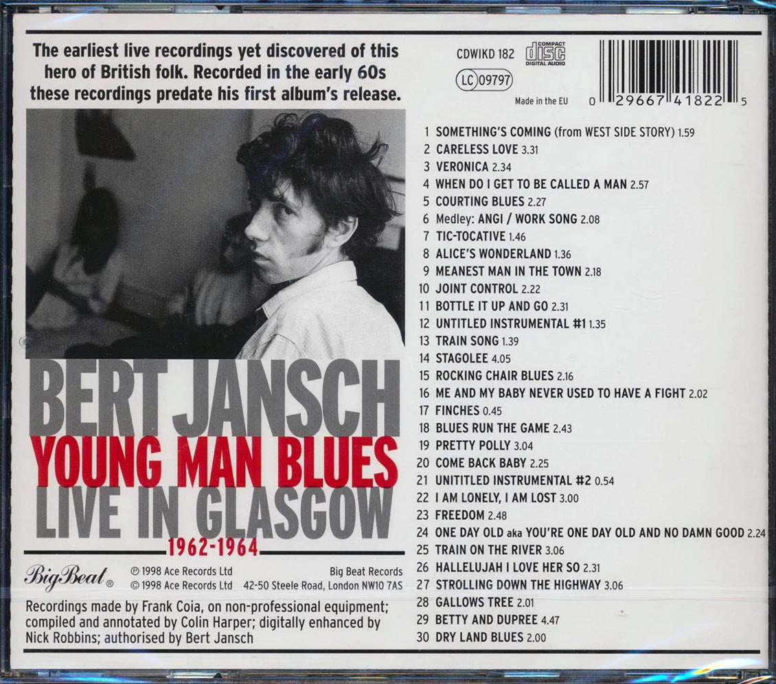 Bert Jansch - Young Man Blues: Live In Glasgow 1962-1964 (30 tracks) [New CD]