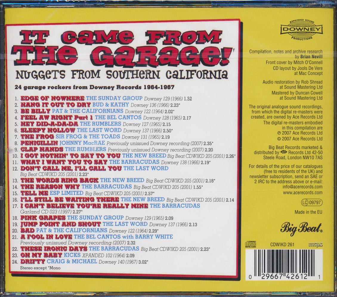 Various - It Came From The Garage: Nuggets From Southern California (24 tracks) [New CD]