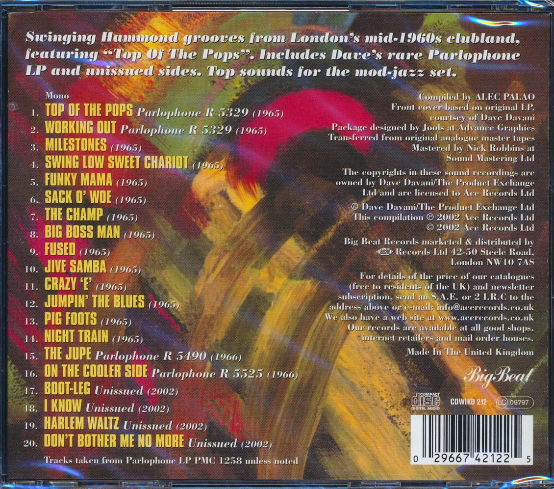 The Dave Davani Four - Fused: The Swinging Soul Sound Of The David Davani Four (20 tracks) [New CD]