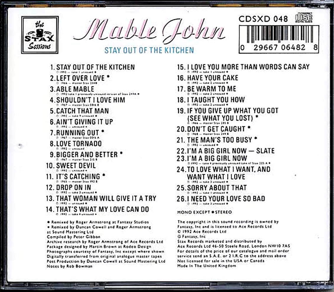 Mable John - Stay Out Of The Kitchen (26 tracks) [New CD]