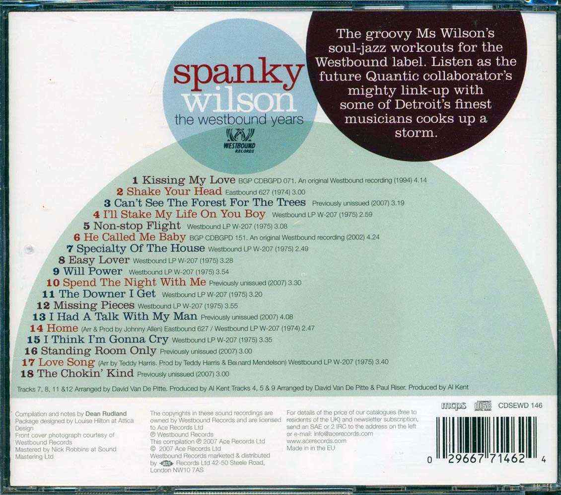 Spanky Wilson - The Westbound Years [New CD]