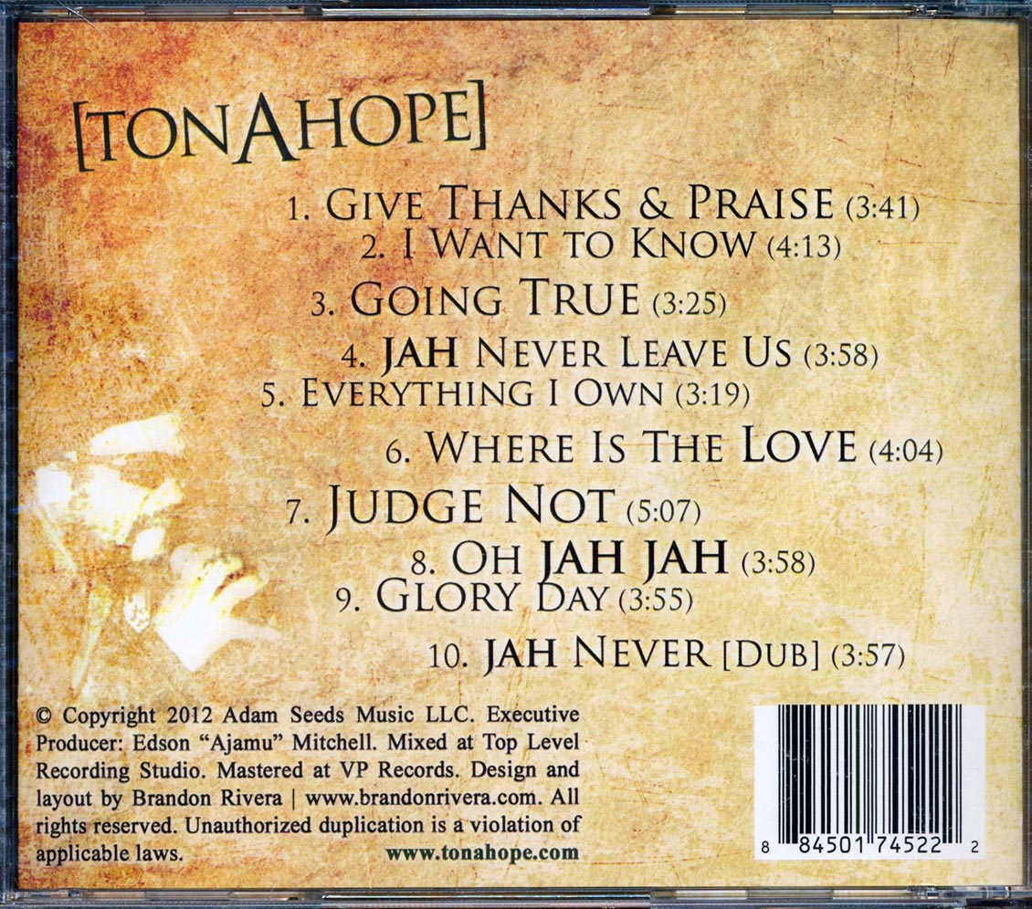 Ton A Hope - Judge Not [New CD]