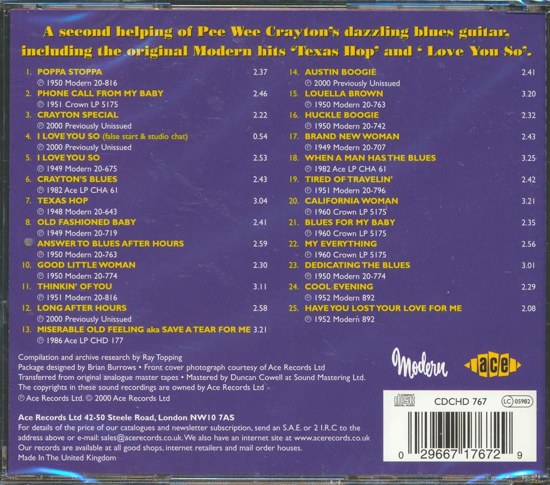 Pee Wee Crayton - Blues Guitar Magic: The Modern Legacy Volume 2 (25 tracks) [New CD]
