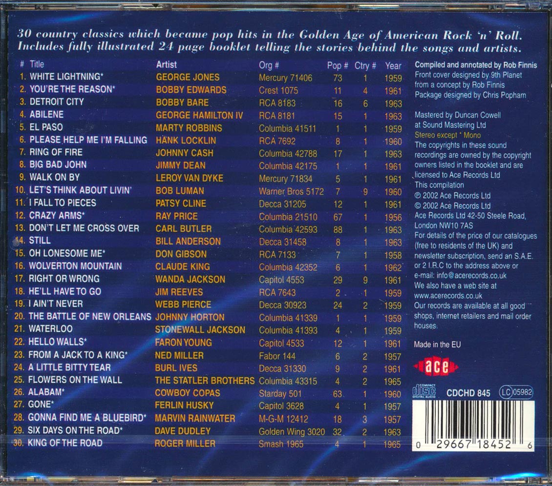 Various - The Golden Age Of American Rock N Roll: Special Country Edition (30 tracks) [New CD]