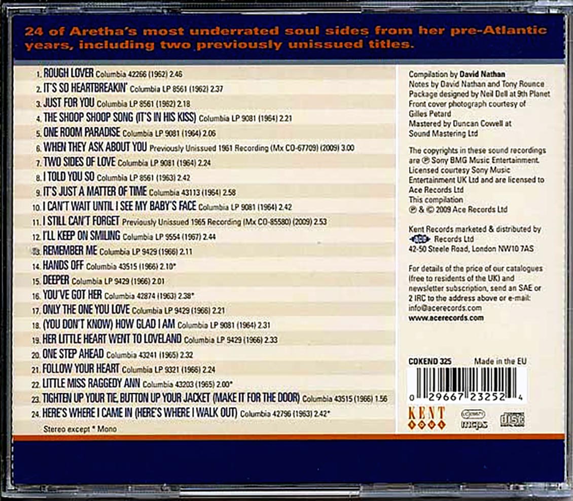 Aretha Franklin - Just A Matter Of Time: Classic Columbia Recordings 1961-1965 (24 tracks) [New CD]