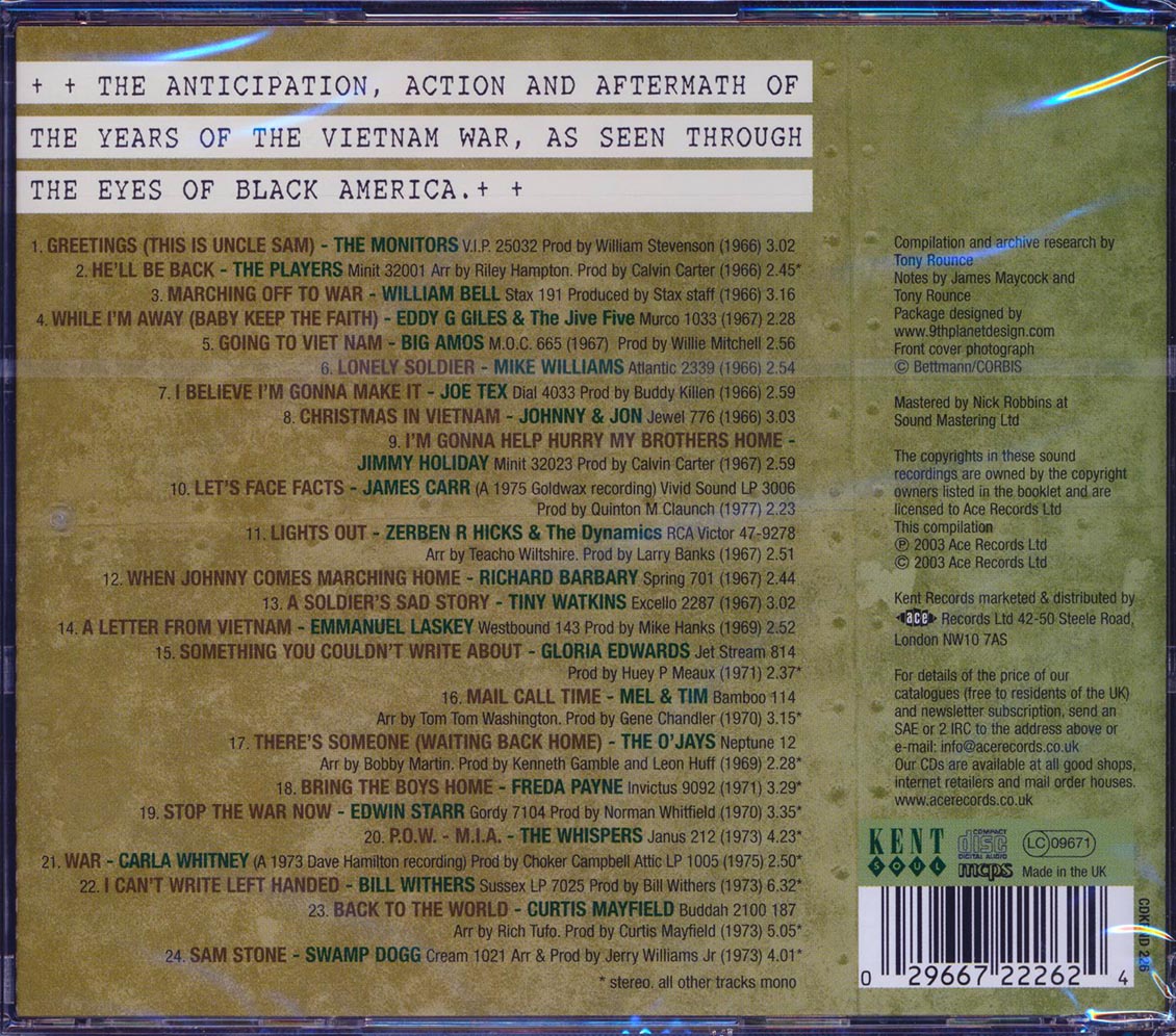 Various - A Soldier's Story: Vietnam Through The Eyes Of Black America 1966-1973 (24 tracks) [New CD]