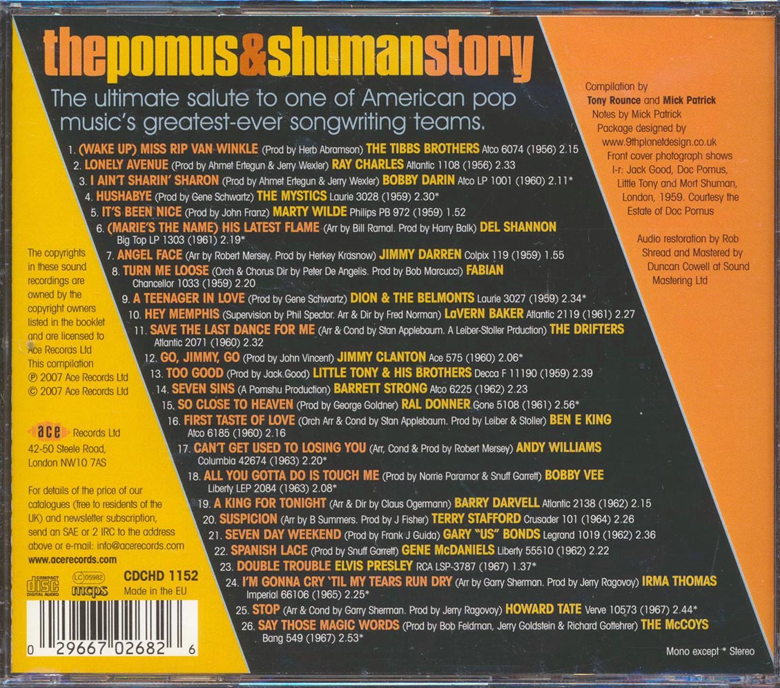 Various - The Pomus & Shuman Story: Double Trouble 1956-1967 (26 tracks) [New CD]