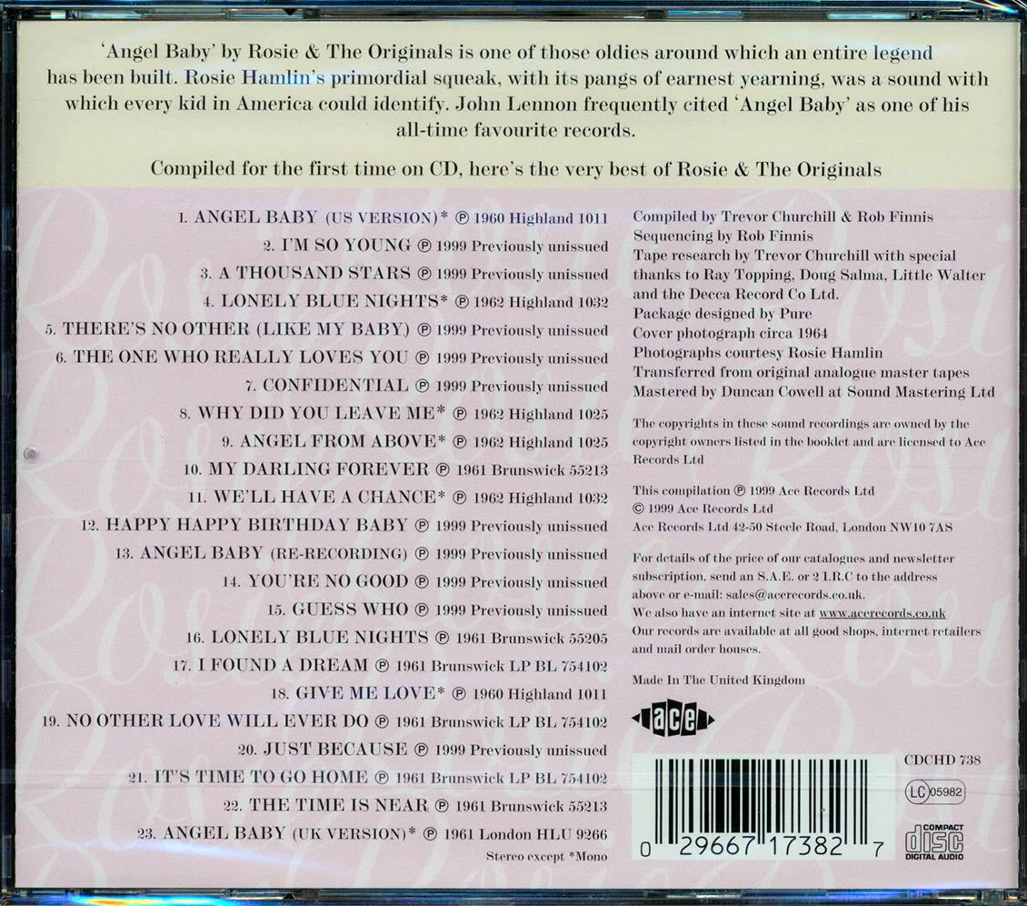 Rosie & The Originals - The Best Of Rosie & The Originals (23 tracks) [New CD]