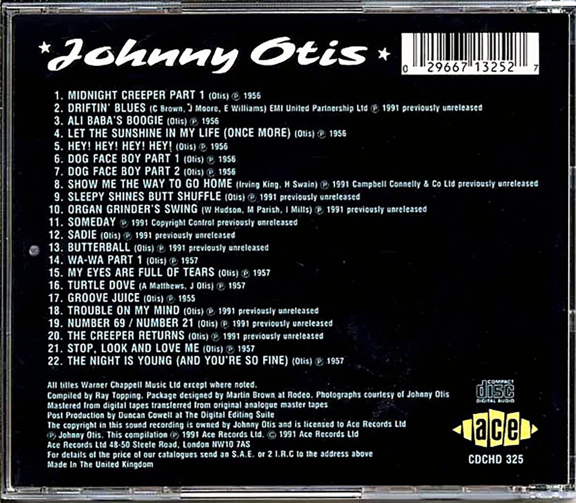 Johnny Otis - Creepin With The Cats: The Legendary Dig Masters Volume 1 (22 tracks) [New CD]