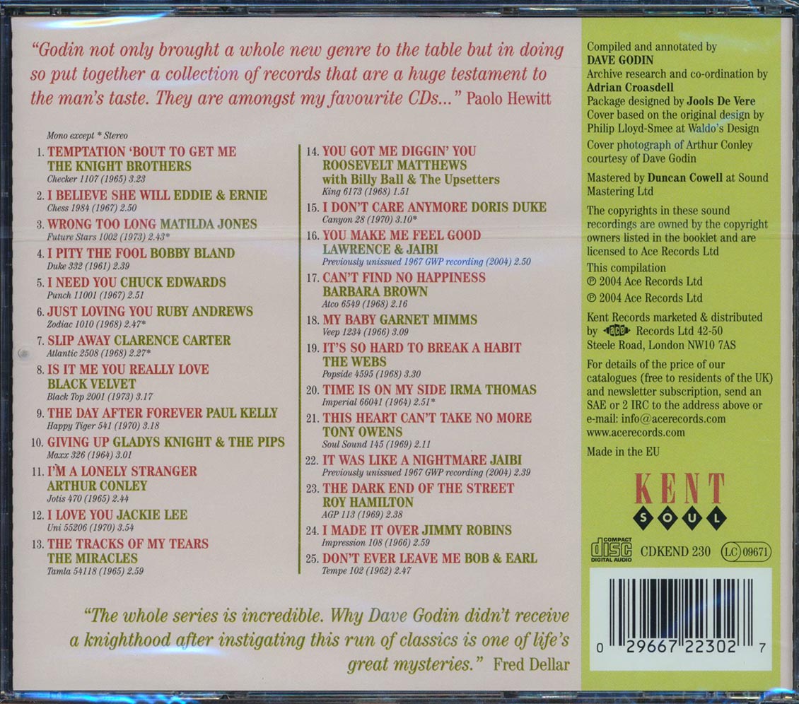 Various - Dave Godin's Deep Soul Treasures Volume 4 (25 tracks) [New CD]