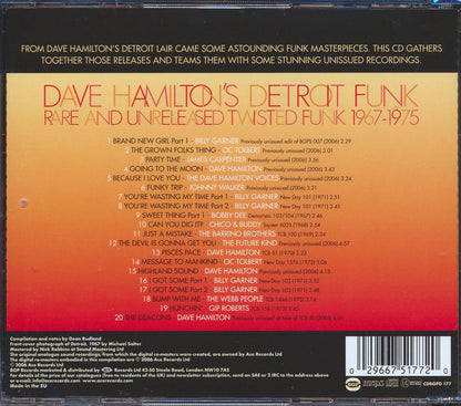 Various - Dave Hamilton's Detroit Funk: Rare And Unreleased Twisted Funk 1967-1975 (20 tracks) [New CD]