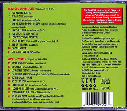 The Impressions - The Fabulous Impressions + We're A Winner (21 tracks) [New CD]