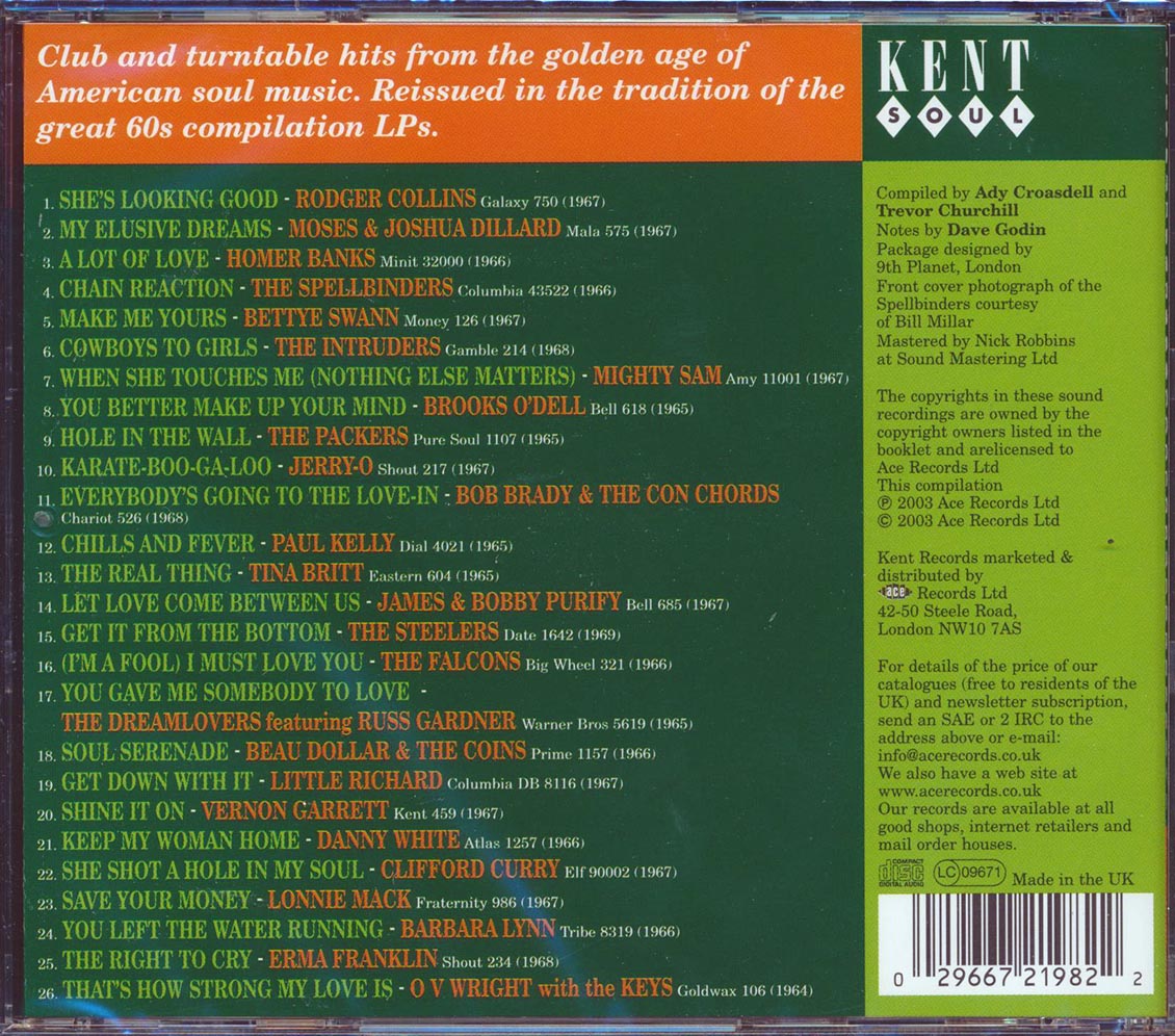 Various - Kent's Cellar Of Soul (26 tracks) [New CD]