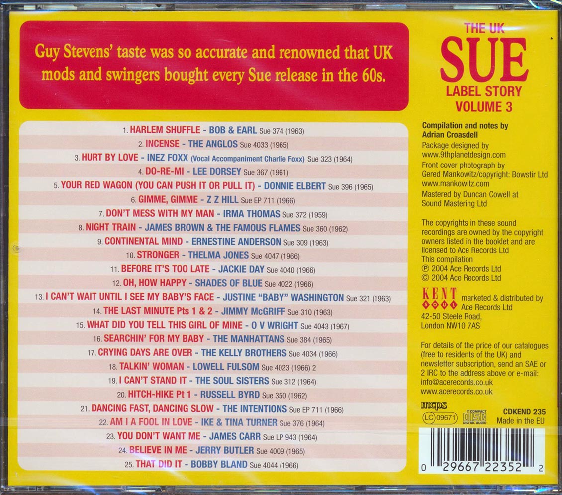 Various - The UK Sue Label Story Volume 3: The Soul Of Sue (25 tracks) [New CD]