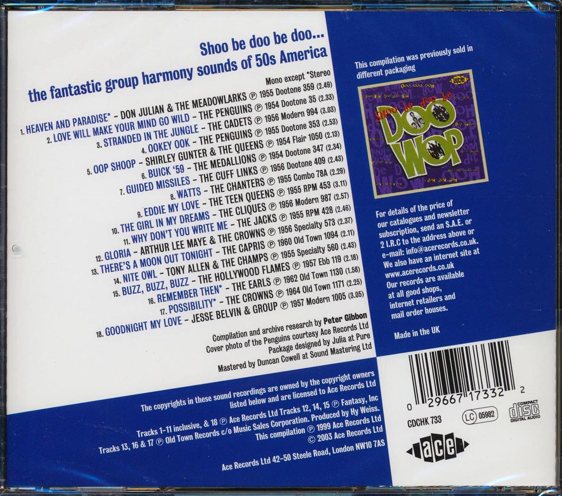 Various - Shoo Be Doo Be Doo Wop: The Best Of Doo Wop [New CD]