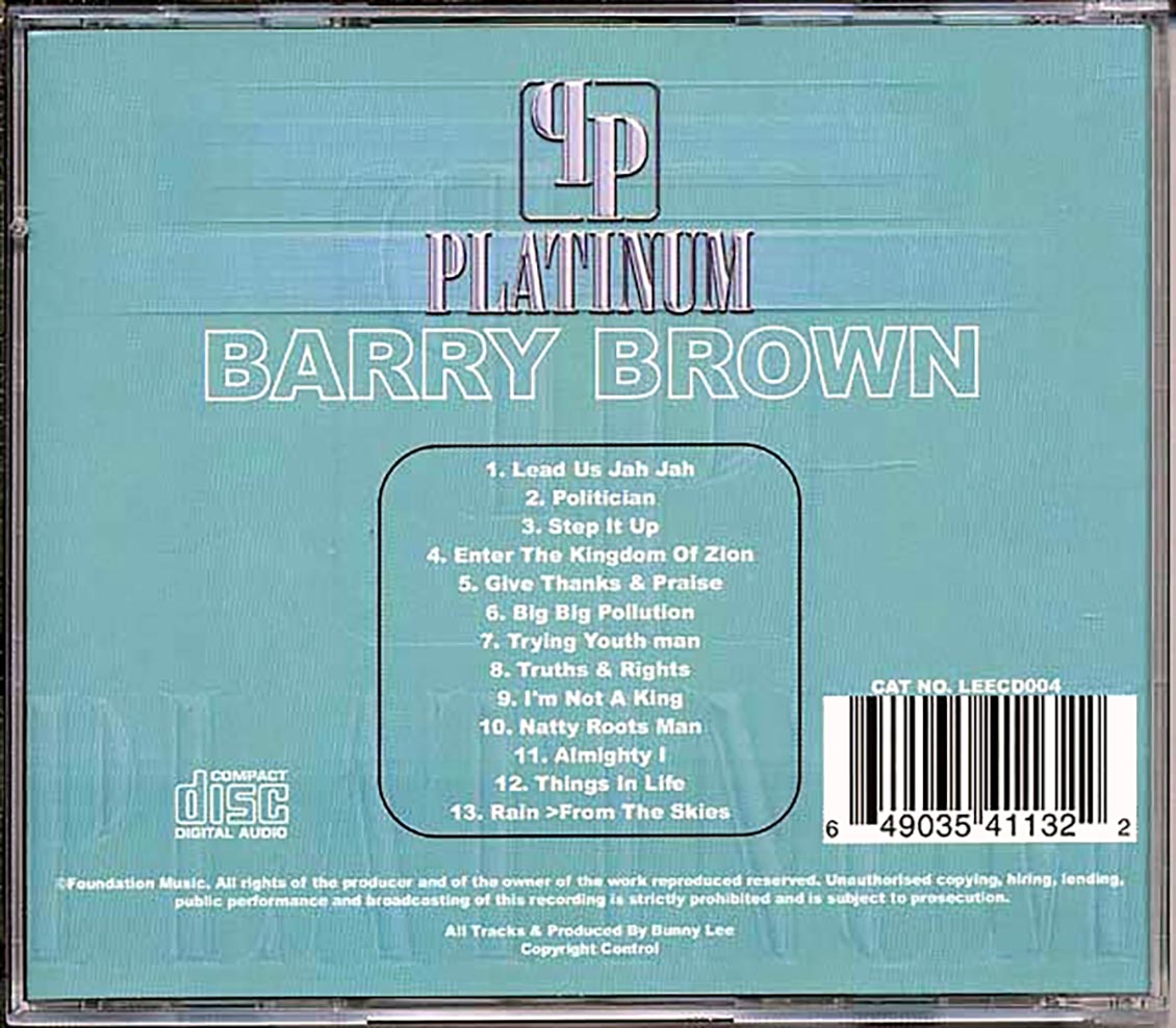 Barry Brown - Platinum: Greatest Hits [New CD]