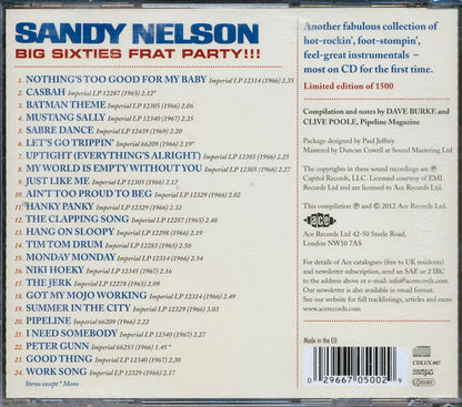 Sandy Nelson - Big Sixties Frat Party (24 tracks) [New CD]