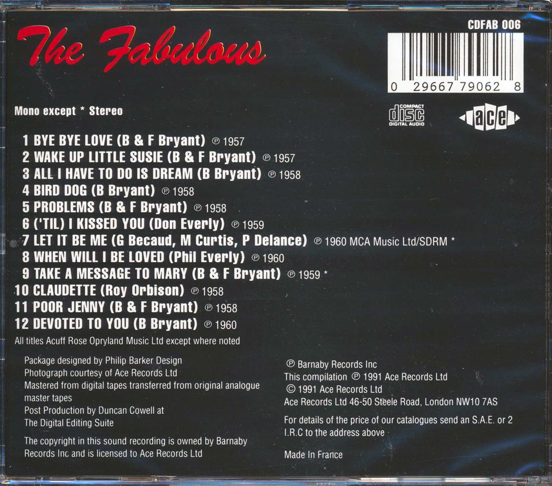 The Everly Brothers - The Fabulous Everly Brothers [New CD]