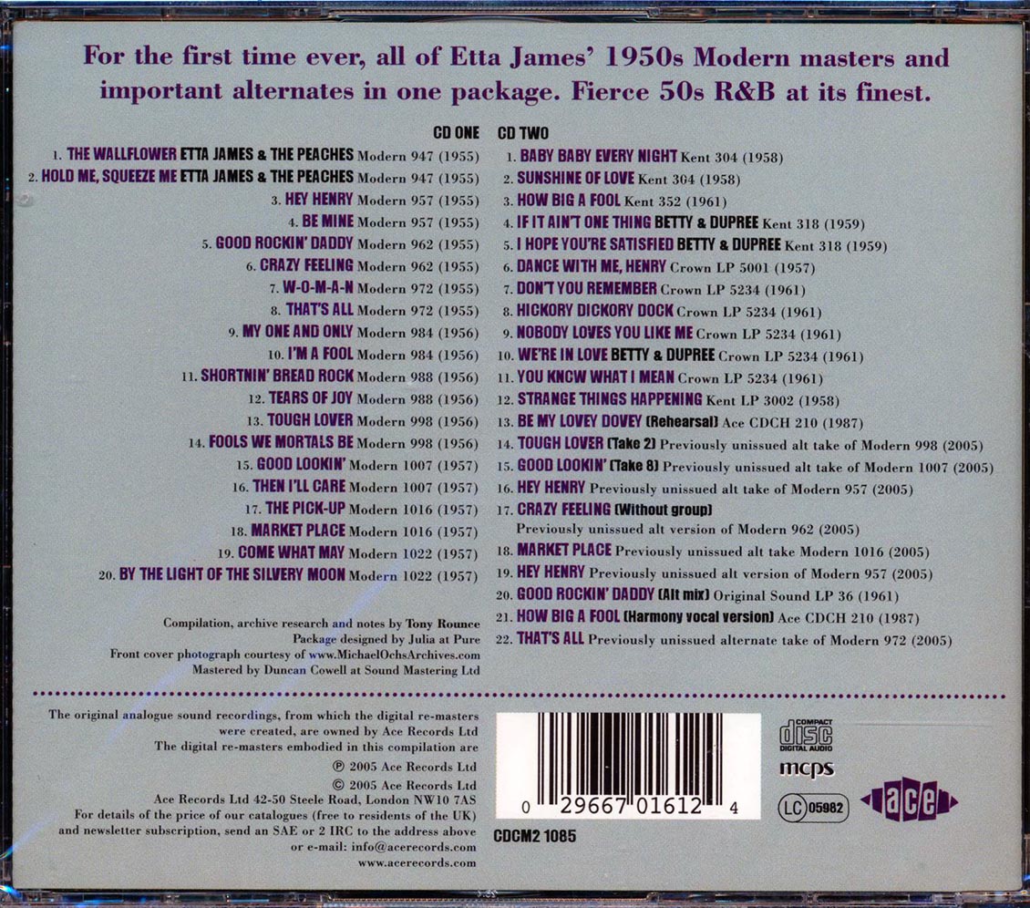 Etta James - The Complete Modern And Kent Recordings (42 tracks) (2xCD) [New CD]