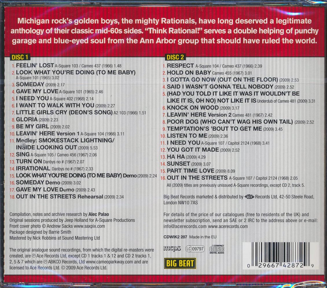 The Rationals - Think Rational (34 tracks) (2xCD) [New CD]