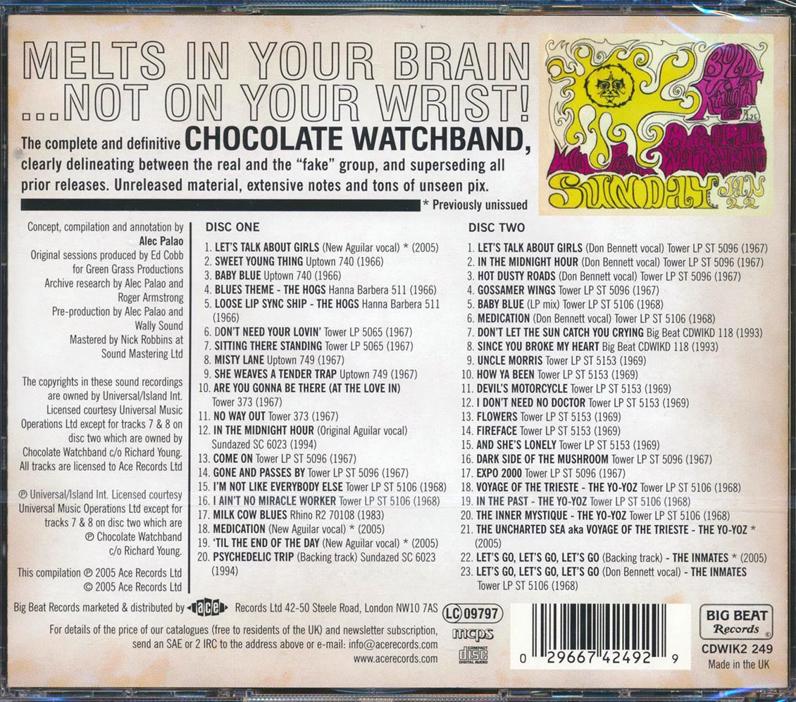The Chocolate Watch Band - Melts In Your Brain, Not On Your Wrist: The Complete Recordings (43 tracks) (2xCD) [New CD]