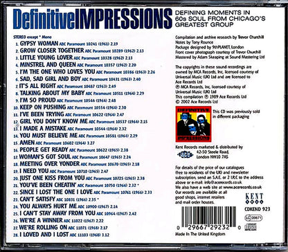 The Impressions - Definitive (28 tracks) [New CD]