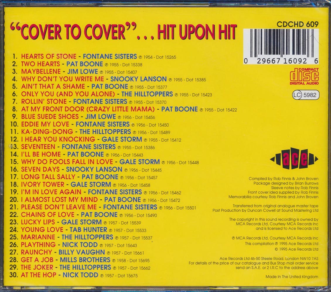 Various - Dot's Cover To Cover: Hit Upon Hit (30 tracks) [New CD]