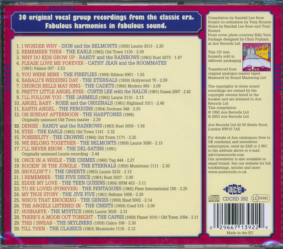 Various - Doo Wop Shop: 30 Vocal Group Classics (30 tracks) [New CD]