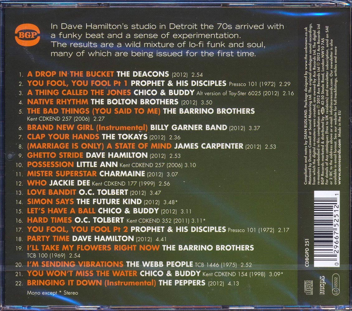 Various - The Detroit Funk Vaults: Funk And Soul From Dace Hamilton 1968-1979 (22 tracks) [New CD]