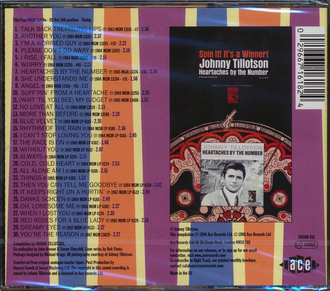 Johnny Tillotson - You're The Reason: The Best Of The MGM Years (30 tracks) [New CD]