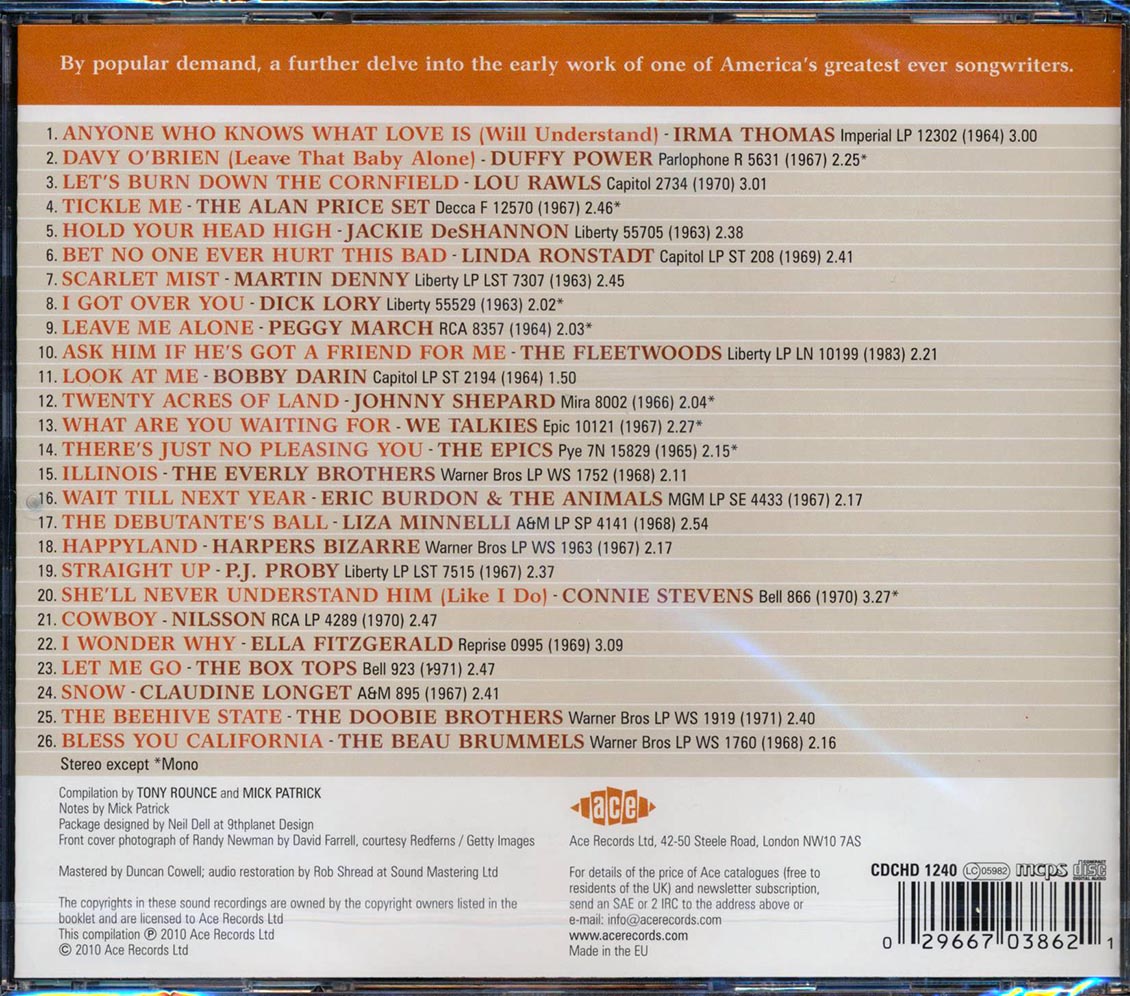 Various - Bless You California: More Early Songs Of Randy Newman (26 tracks) [New CD]
