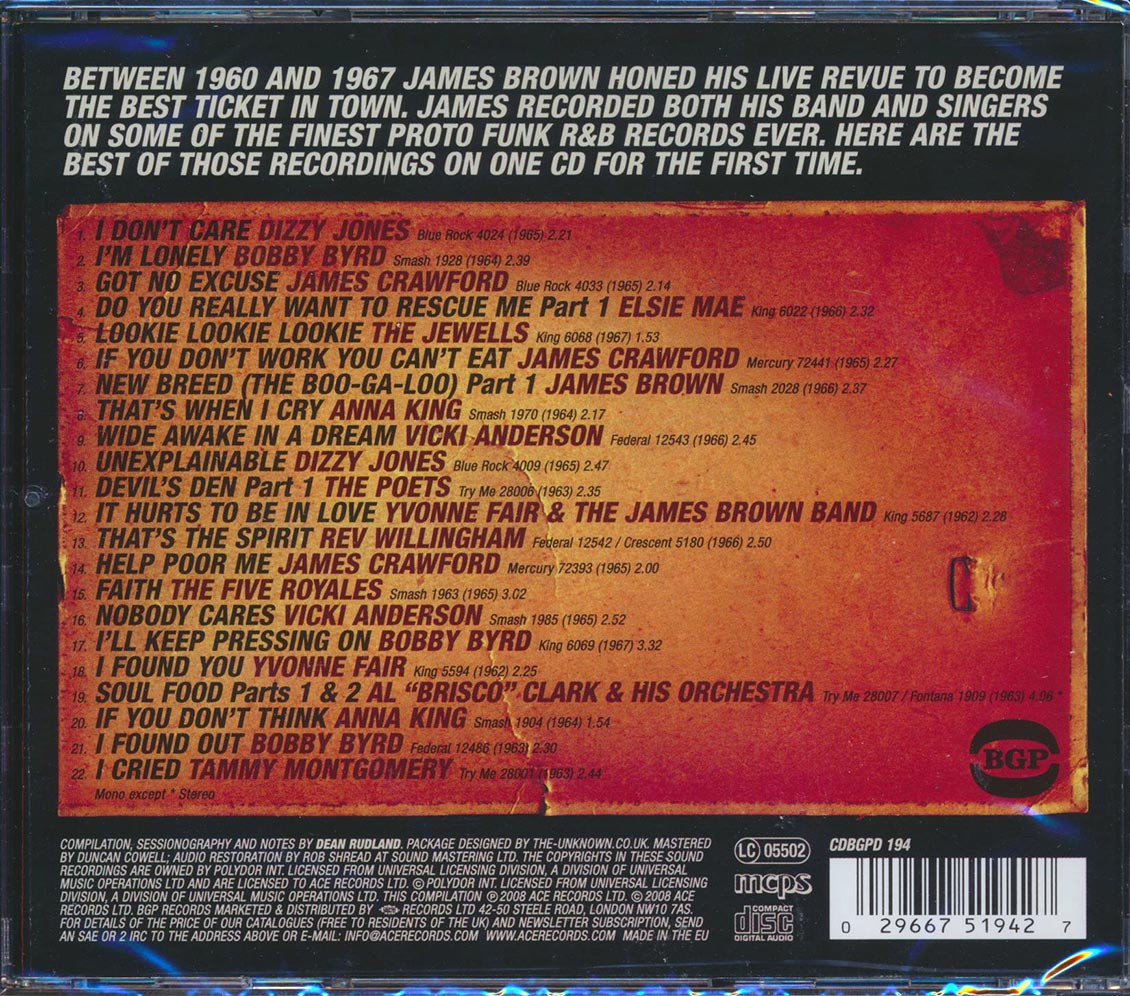Various - The Godfather's R & B: James Brown's Productions 1962-1967 (22 tracks) [New CD]