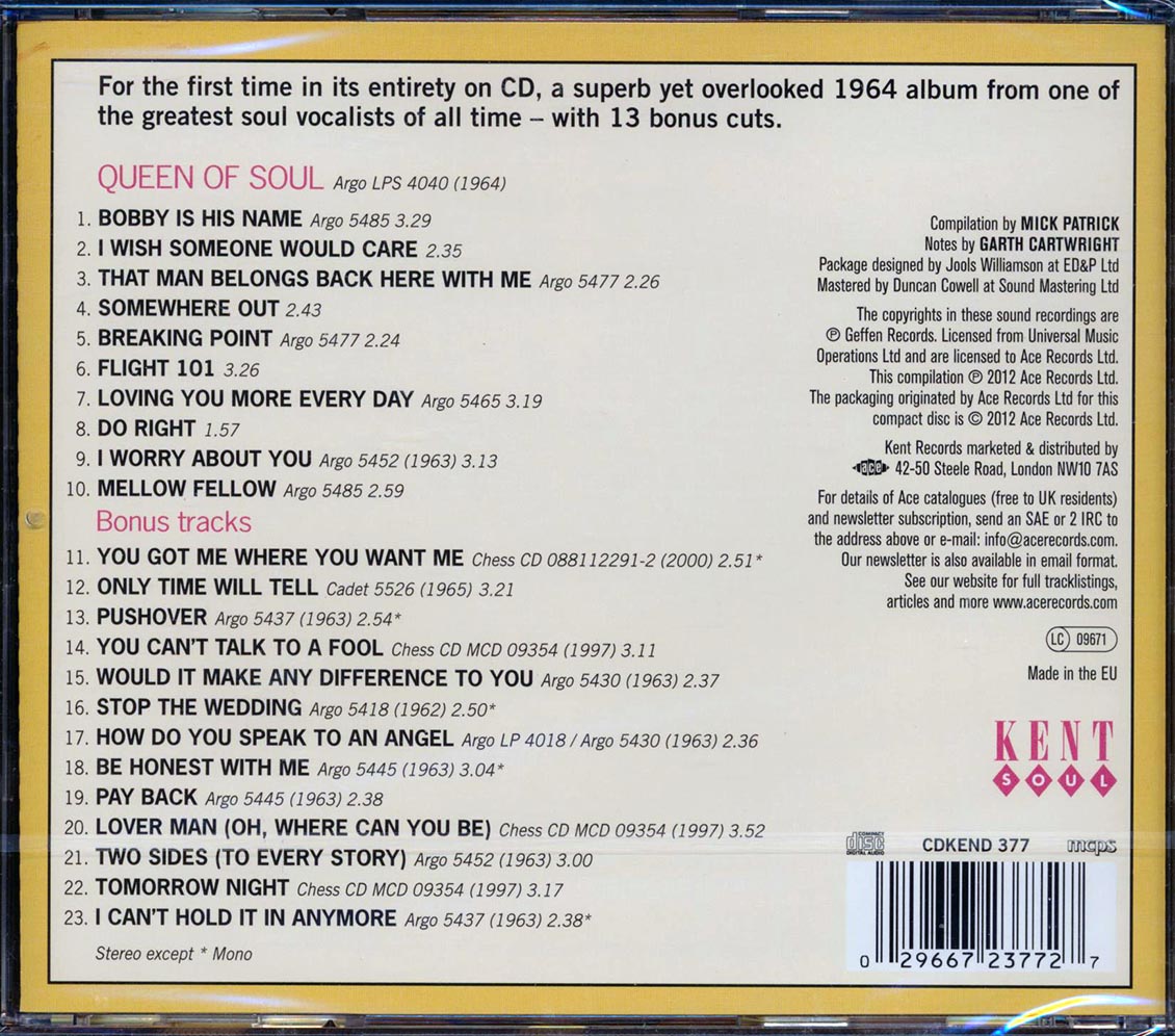 Etta James - Queen Of Soul With Bonus Tracks (23 tracks) [New CD]